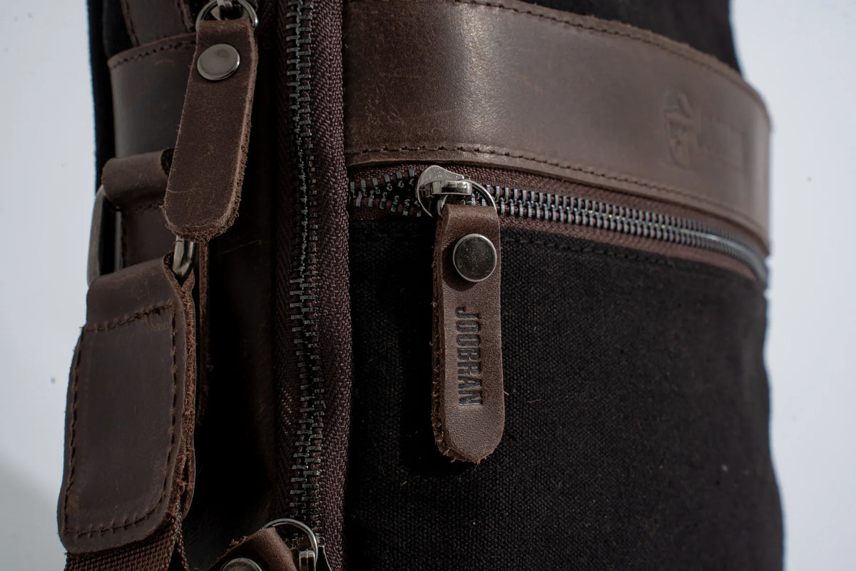 JOOBRAN MULTI-POCKET SHOULDER BAG - BLACK