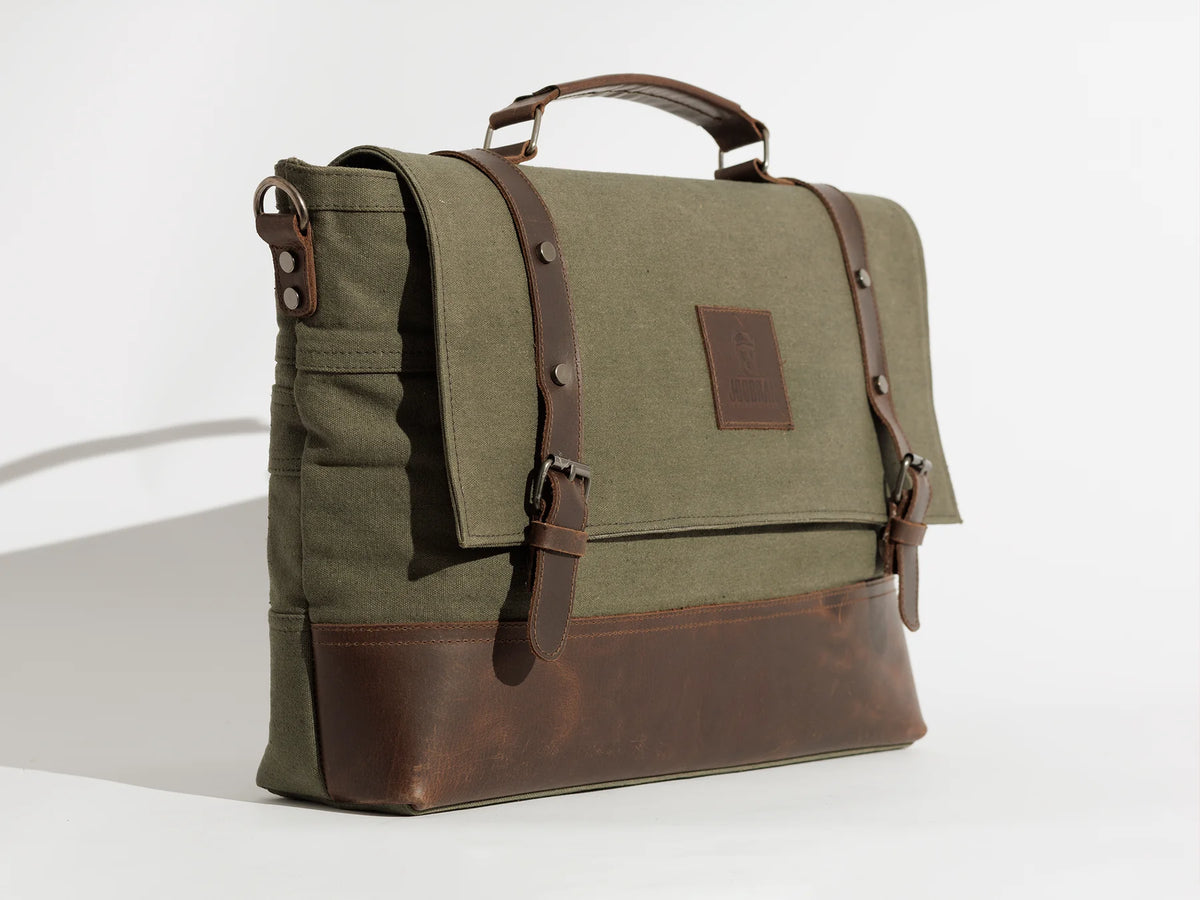 JOOBRAN VINTAGE WORK SATCHEL - ARMY