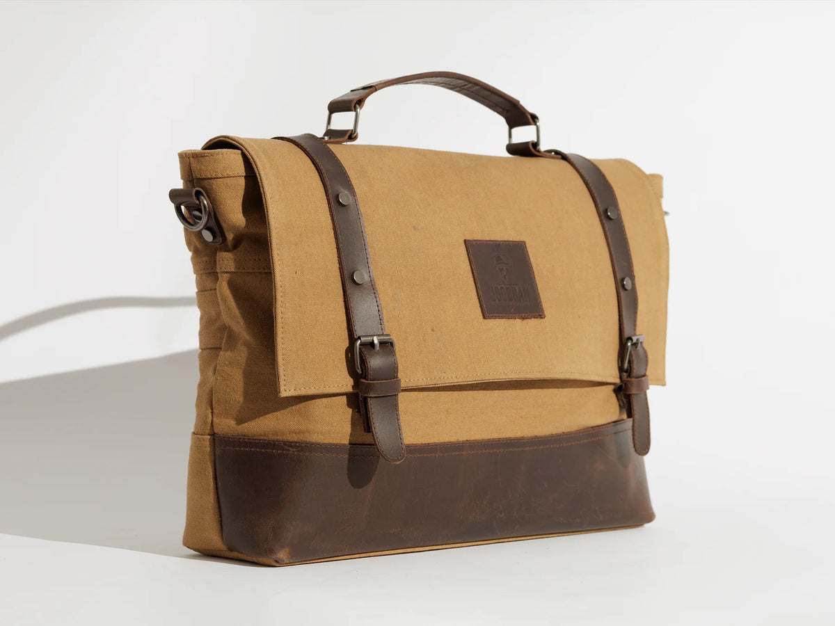 JOOBRAN VINTAGE WORK SATCHEL - TAN