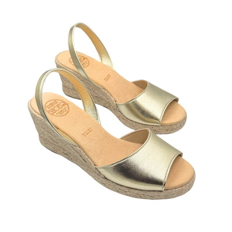 classic esparille wedge gold (vegan)