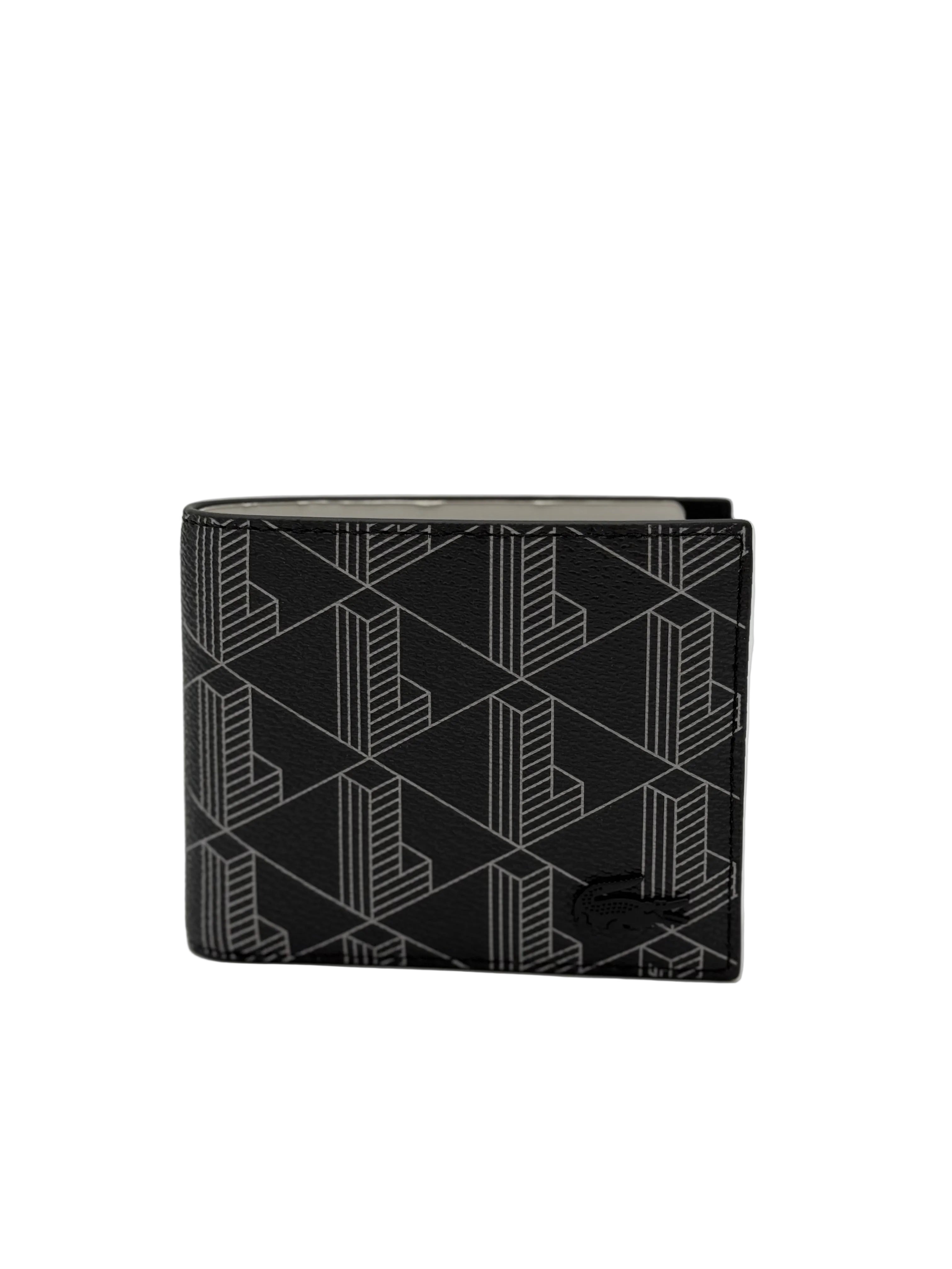 Lacoste M Billfold coin MONOGRAM NOIR GRIS