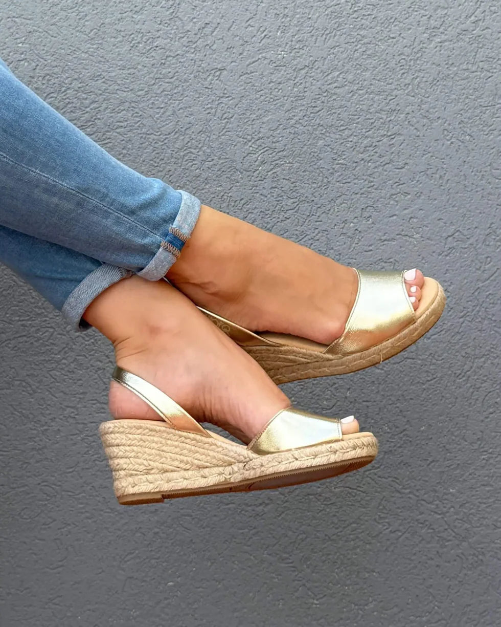classic esparille wedge gold (vegan)