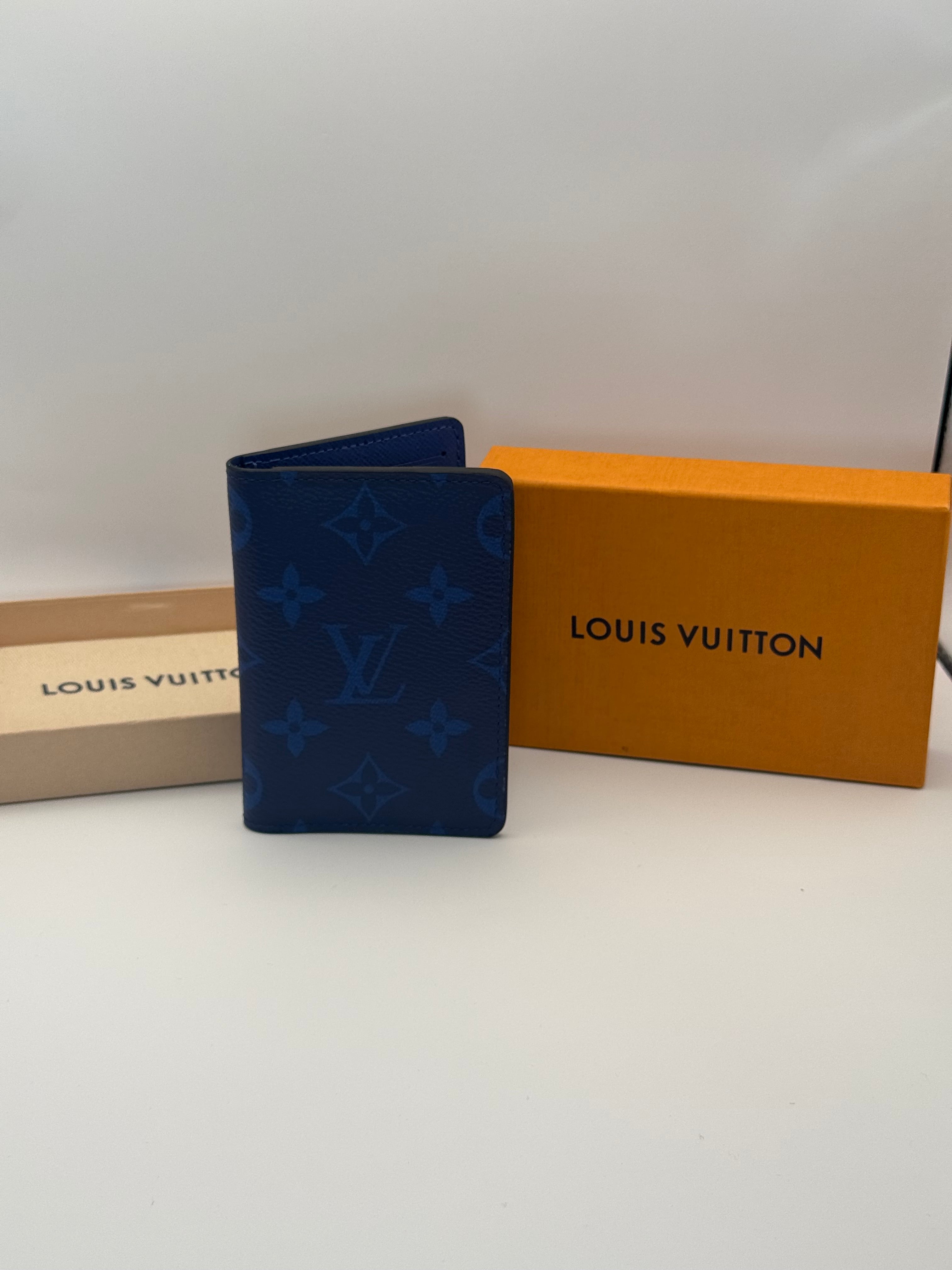 Louis Vuitton BLUE Damier Leather Bifold Wallet