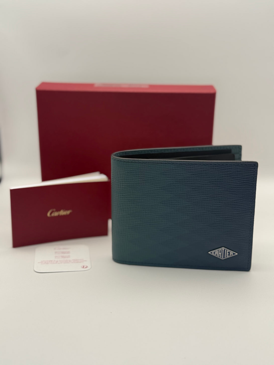 Cartier Grey Leather Bifold Wallet