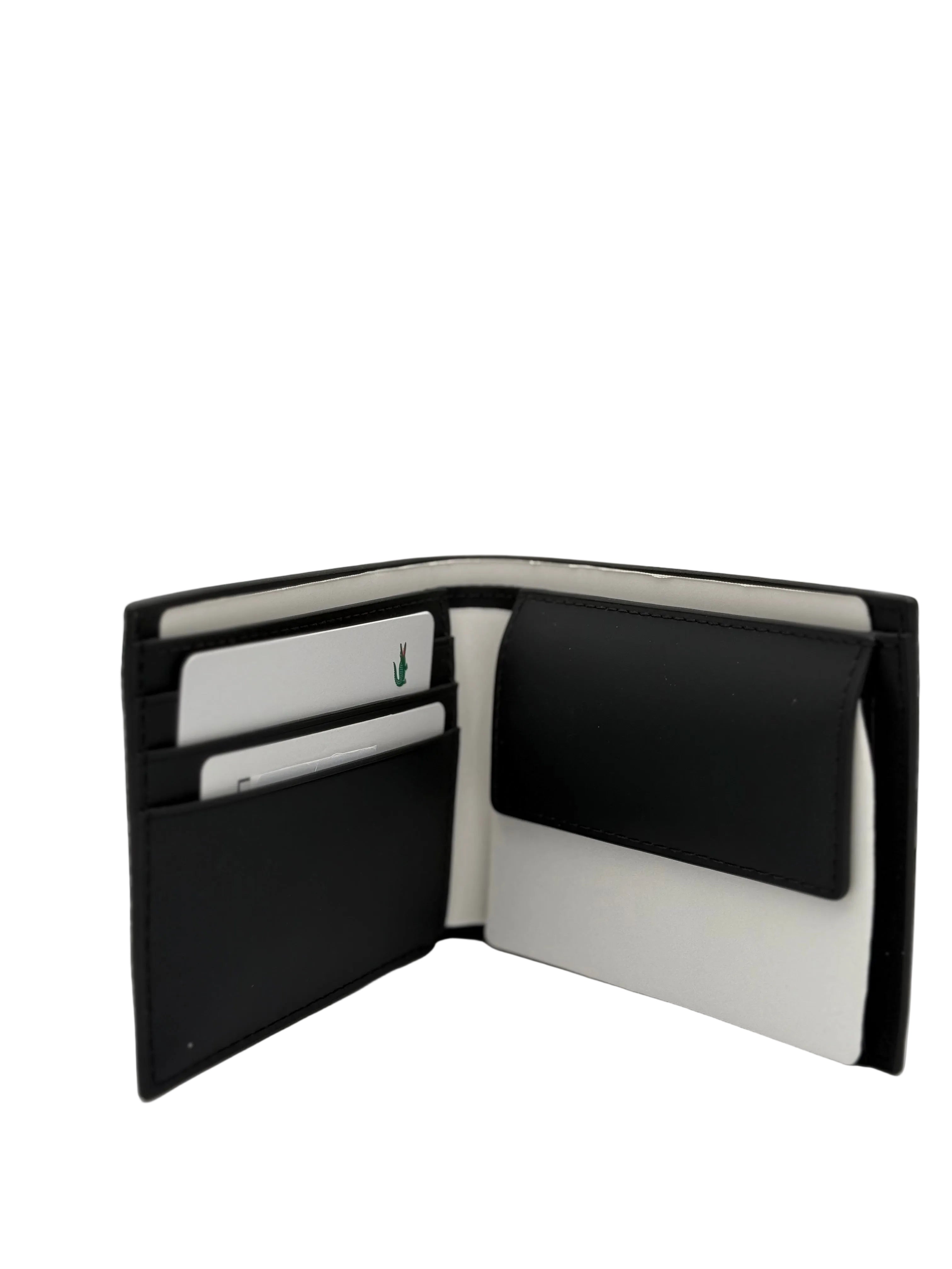 Lacoste M Billfold coin MONOGRAM NOIR GRIS