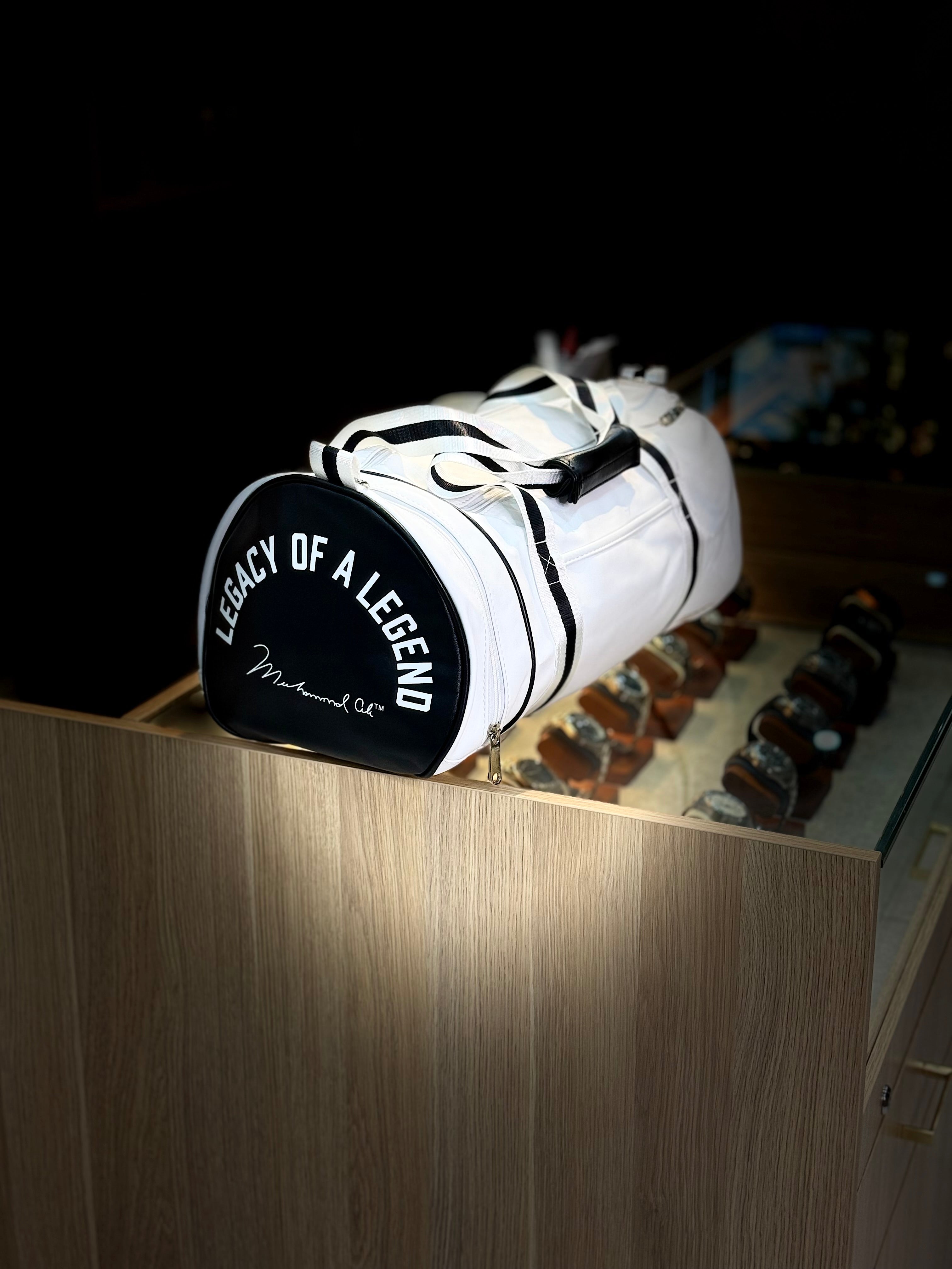 Legacy of a Legend Duffle Bag – White & Black