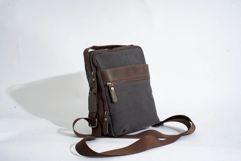 JOOBRAN MULTI-POCKET SHOULDER BAG - DARK GRAY