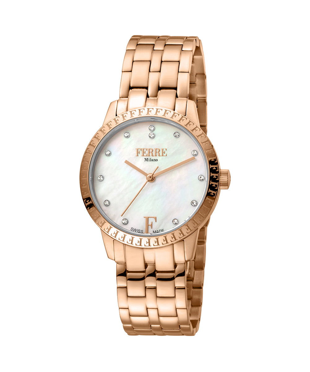 Ferre Milano ladies watch/bracelet/wallet set gold
