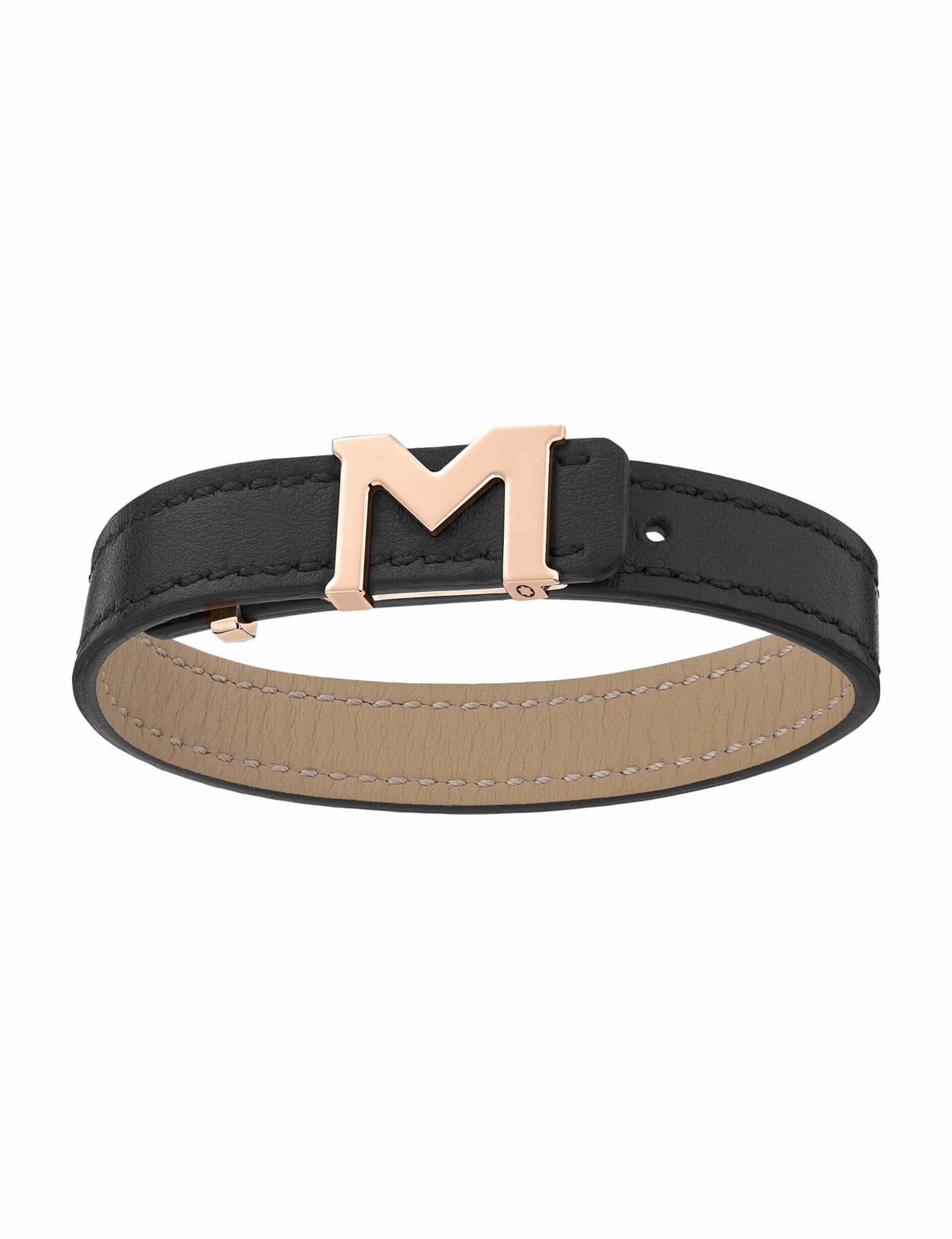 MONTBLANC LEATHER BRACELET - BLACK