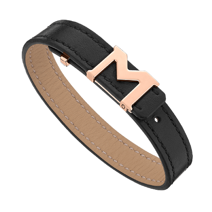 MONTBLANC LEATHER BRACELET - BLACK