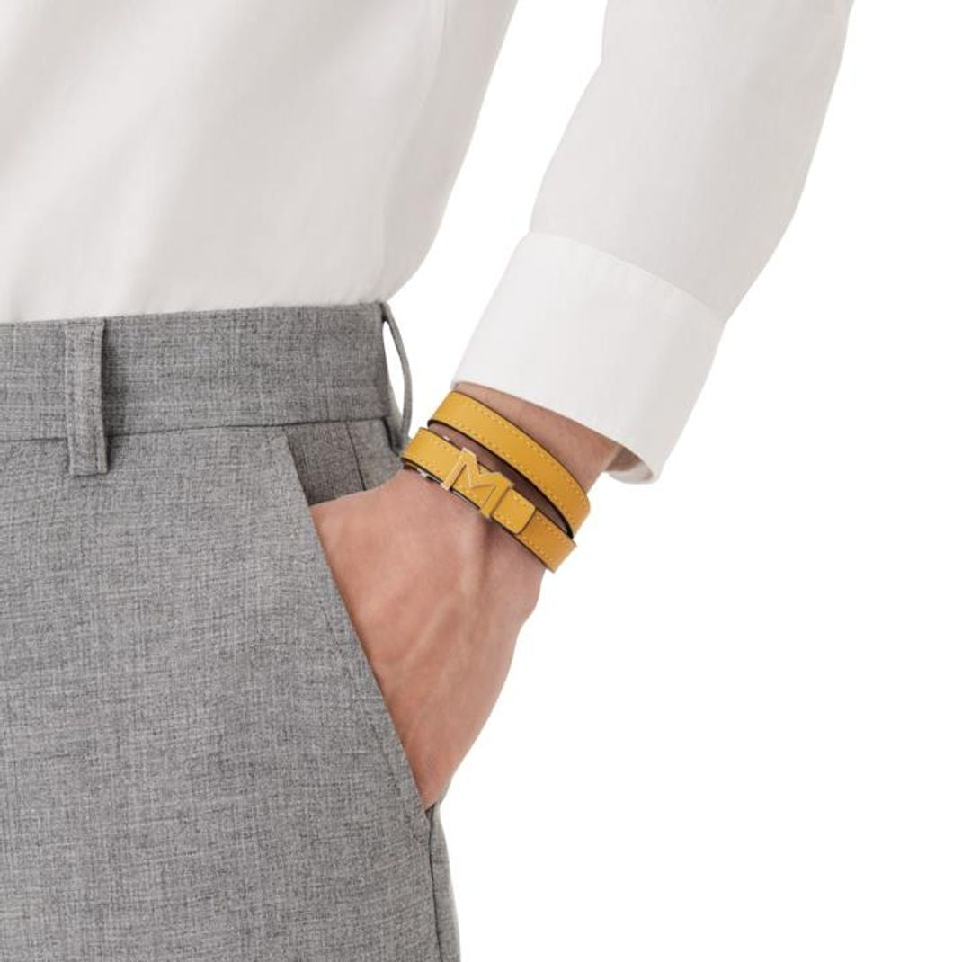MONTBLANC LEATHER BRACELET - YELLOW