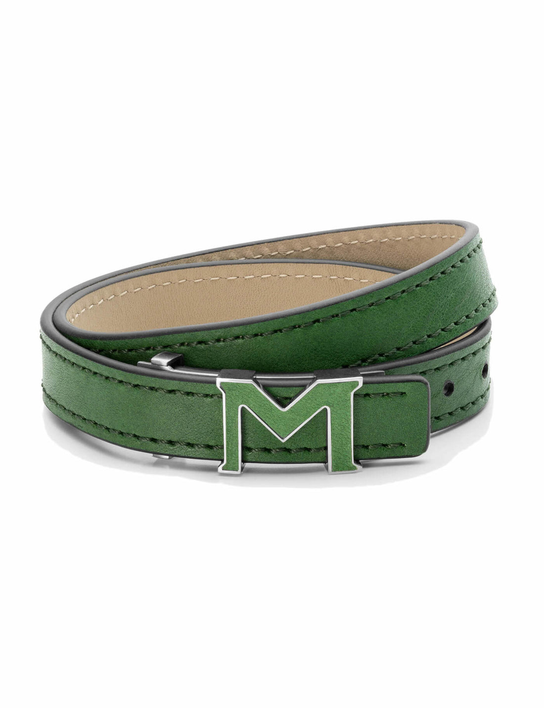 MONTBLANC LEATHER BRACELET - GREEN