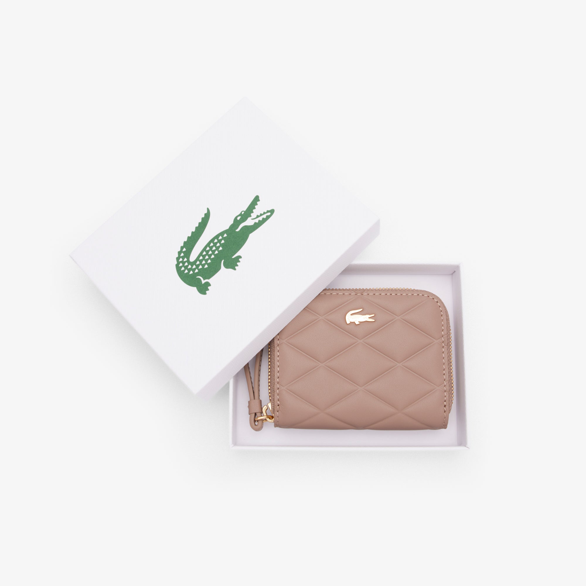 Lacoste zipped coin wallet TAUPE