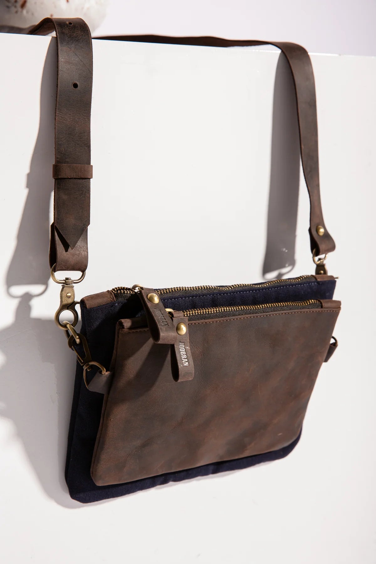 JOOBRAN DOUBLE-POUCH CROSSBODY BAG - NAVY BLUE
