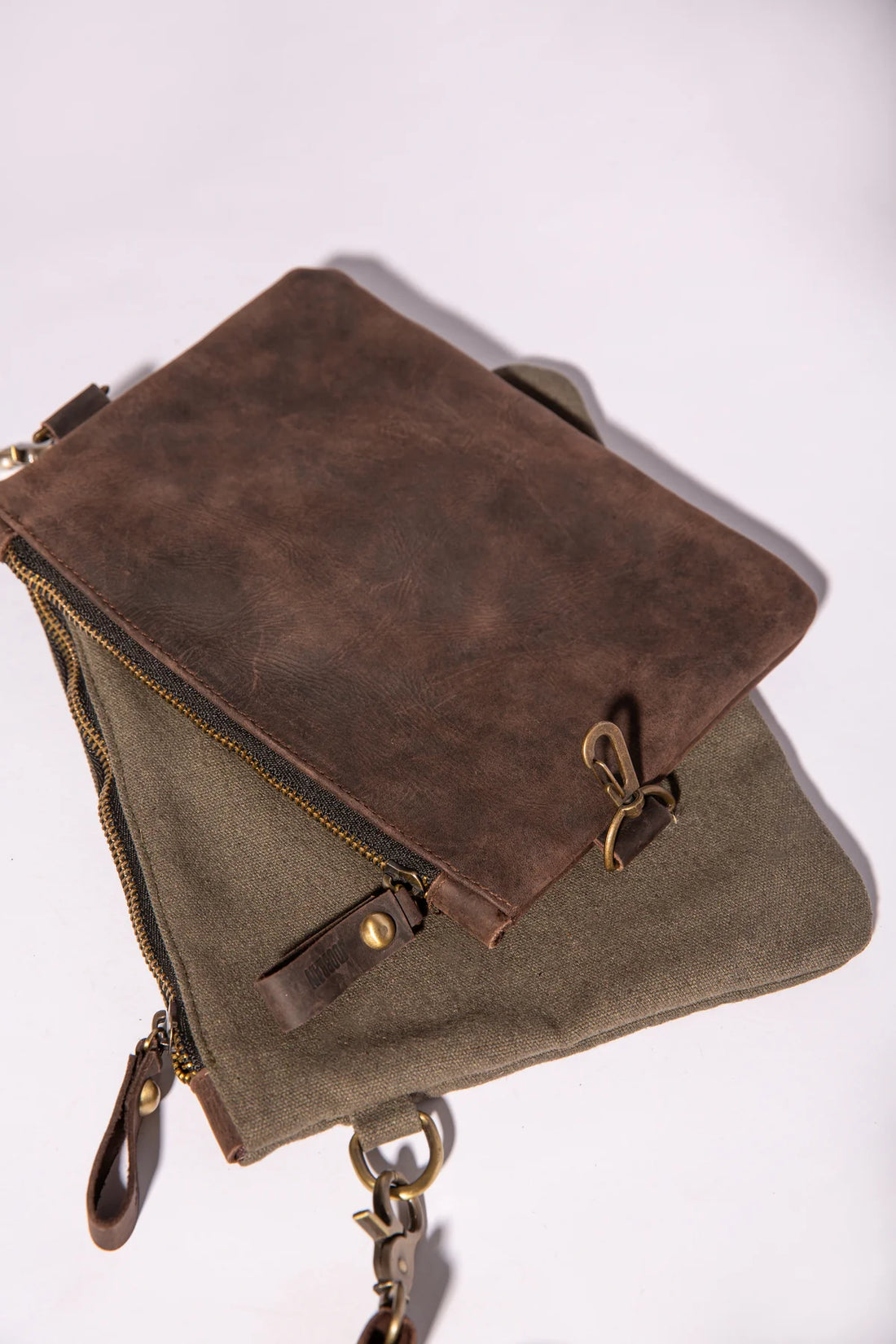 JOOBRAN DOUBLE-POUCH CROSSBODY BAG - ARMY