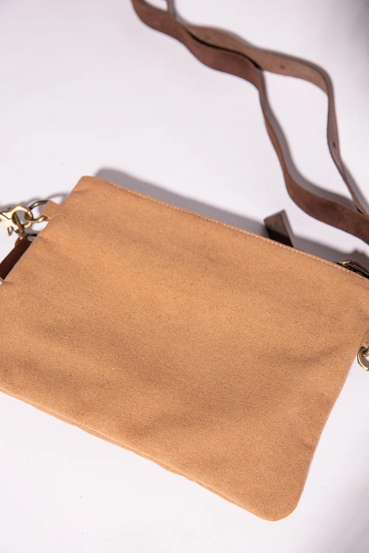 JOOBRAN DOUBLE-POUCH CROSSBODY BAG - TAN