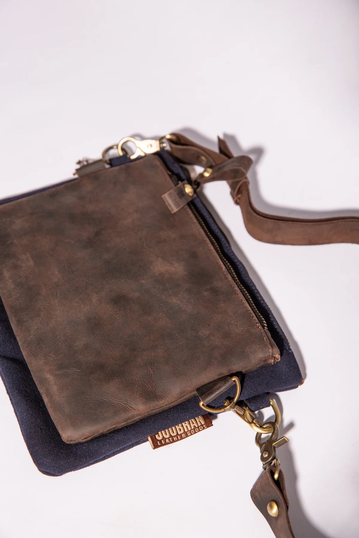 JOOBRAN DOUBLE-POUCH CROSSBODY BAG - NAVY BLUE