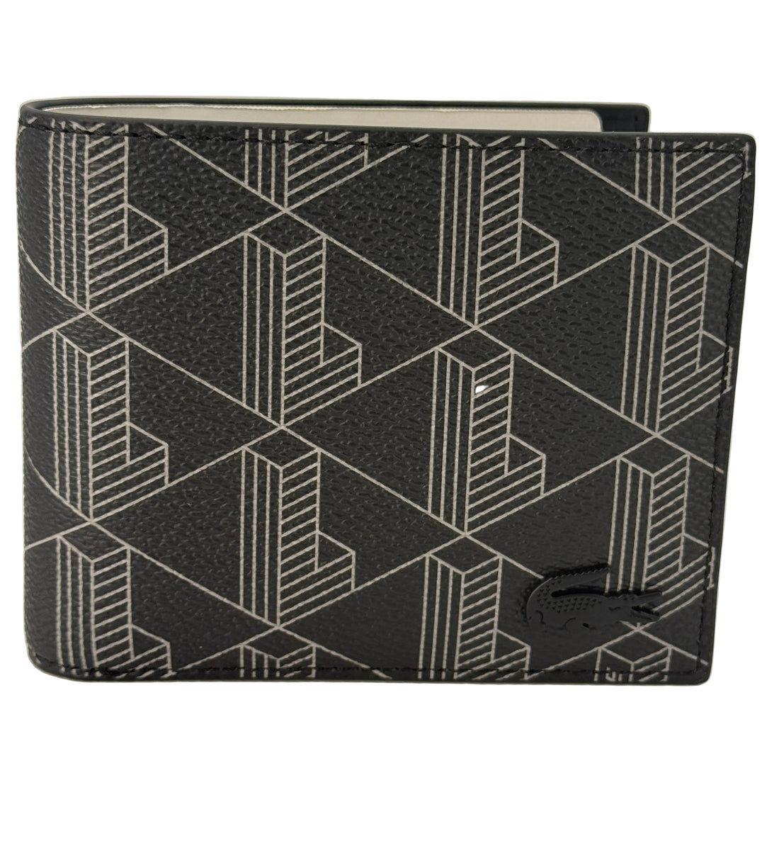 Lacoste M Billfold coin MONOGRAM NOIR GRIS