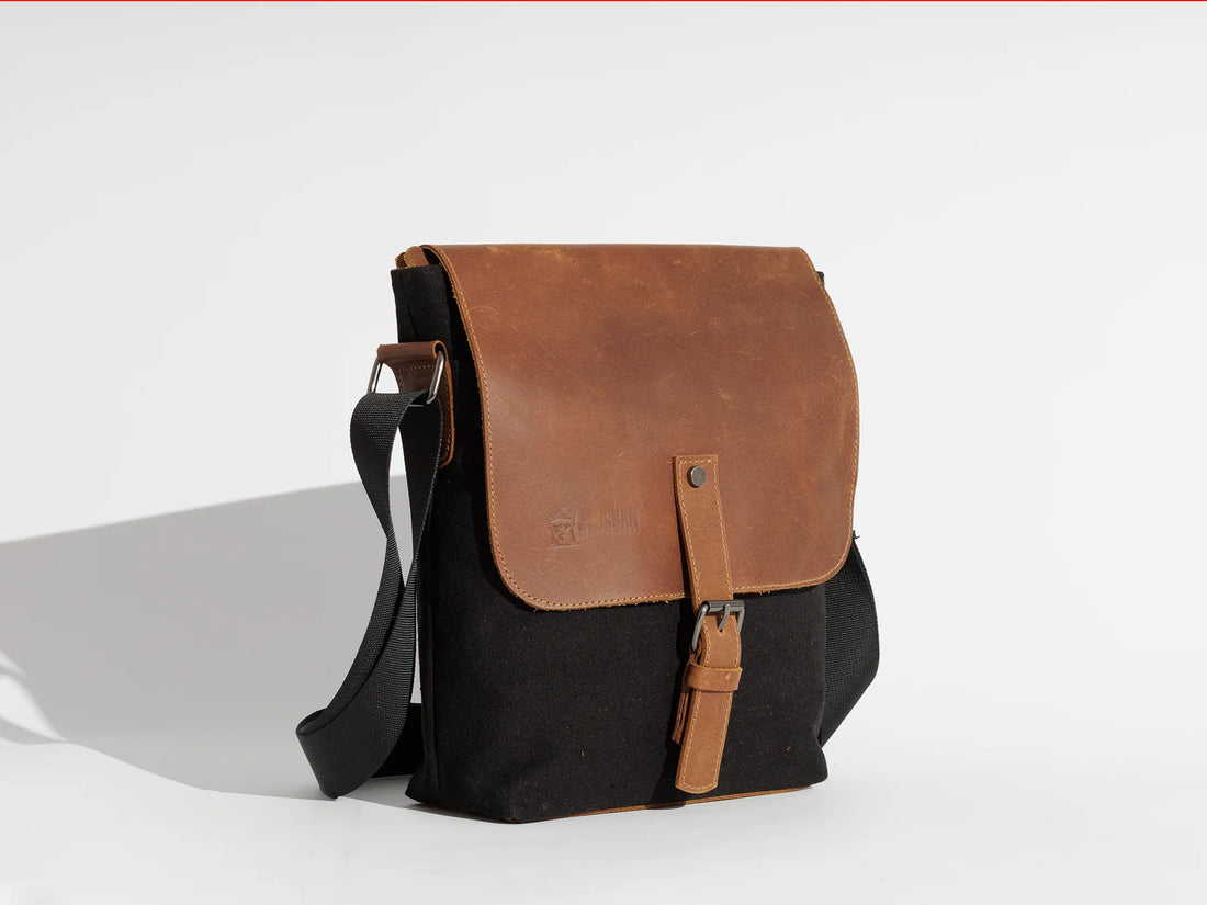 JOOBRAN SHOULDER SATCHEL BAG - BLACK & HAVAN