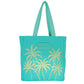 Signature Tote Bag - Aqua Golden Palms