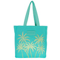 Signature Tote Bag - Aqua Golden Palms