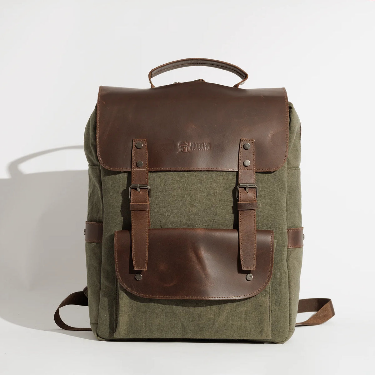 JOOBRAN DAILY VINTAGE BACKPACK - ARMY – LUXURY SOUQ