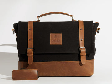JOOBRAN VINTAGE WORK SATCHEL - BLACK