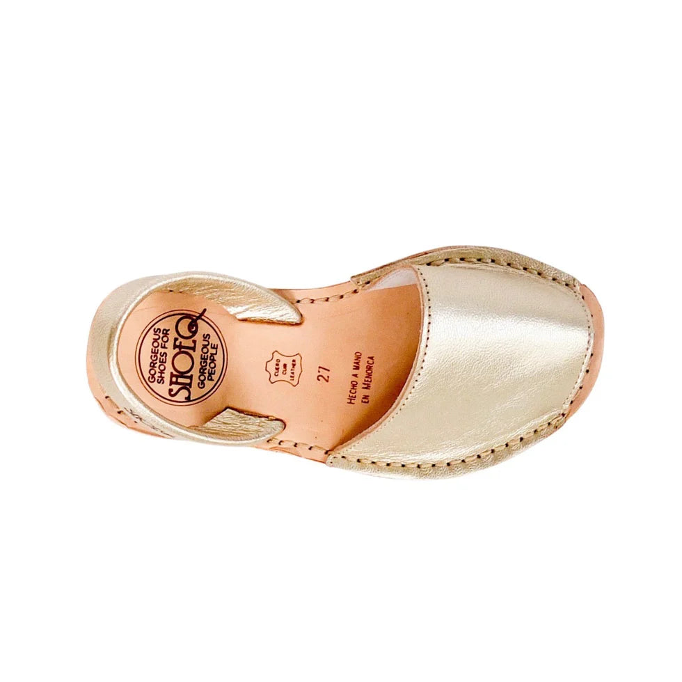 Girls classic avarca in champagne metallic