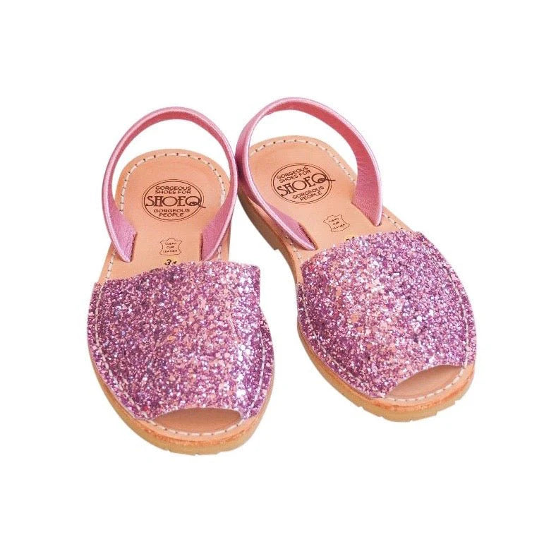 Girls Classic Avarca in pink glitter